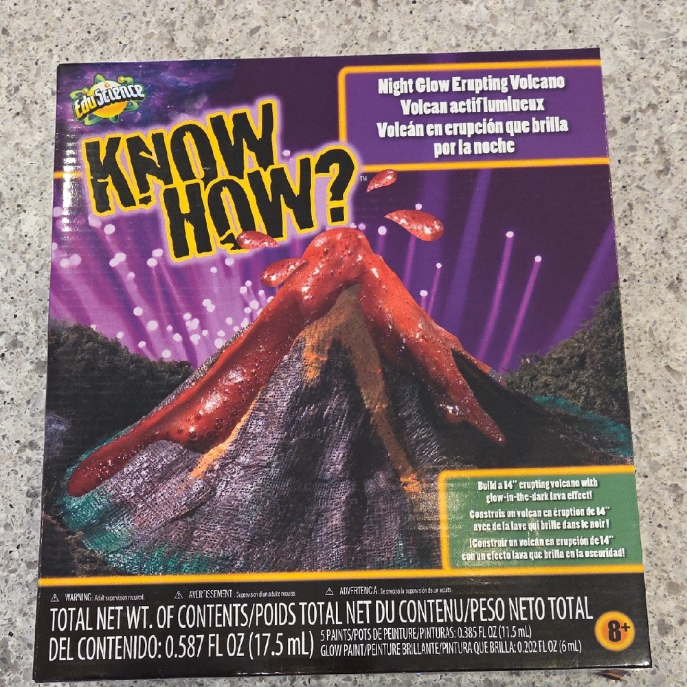 Edu Science Know How Night Glow Erupting Volcano Unopened
